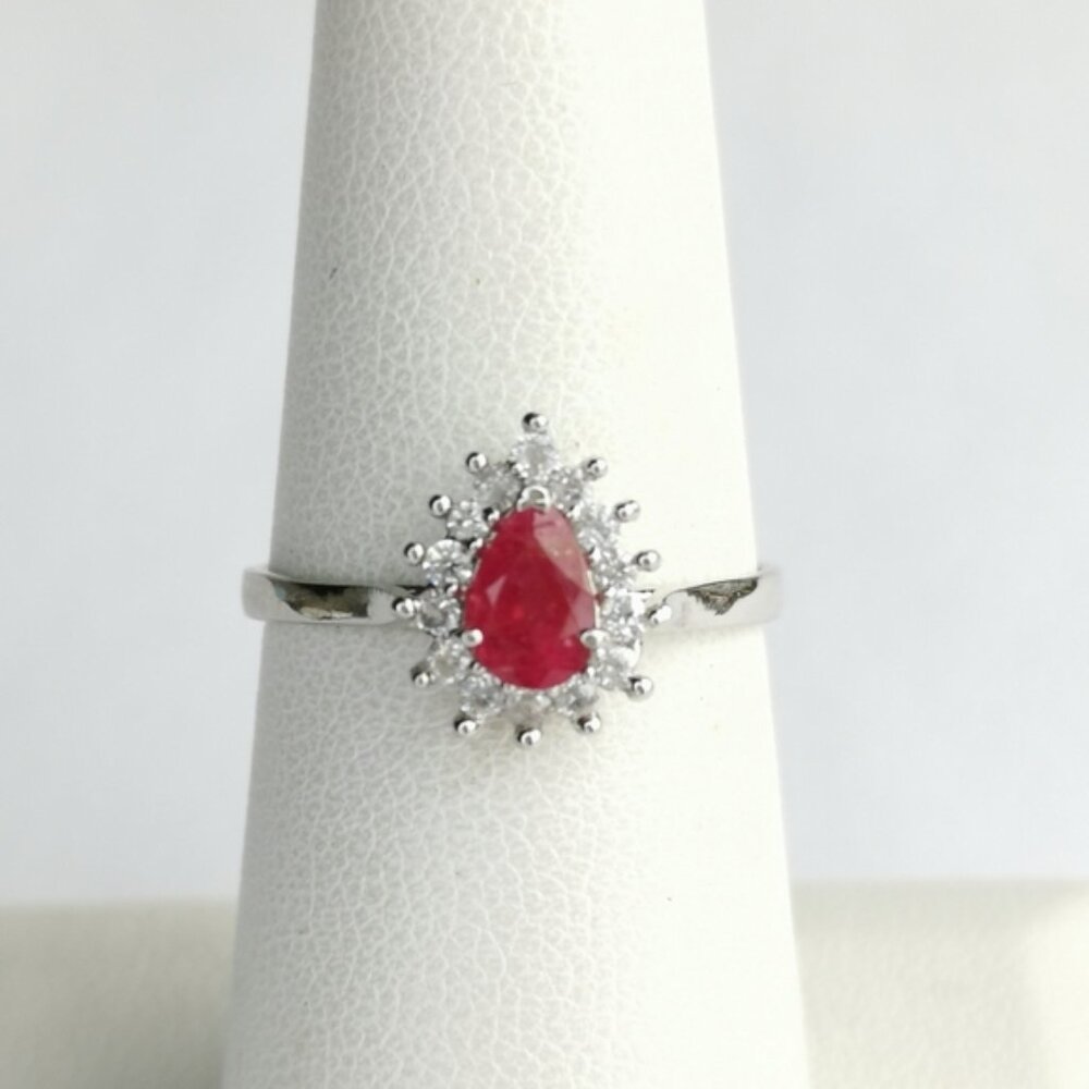 Genuine Ruby Diamond Ring size 7.5